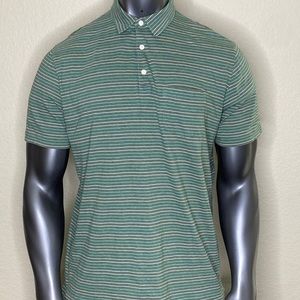Patagonia Organic Cotton Polo Shirt Men's Green Striped Size Medium